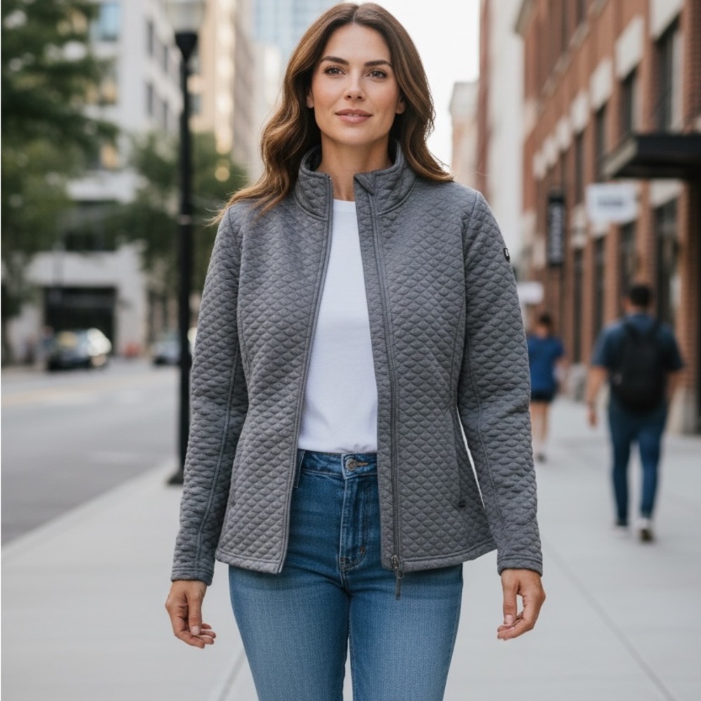 Women's Killtec Quilted Gray Jacket sz10